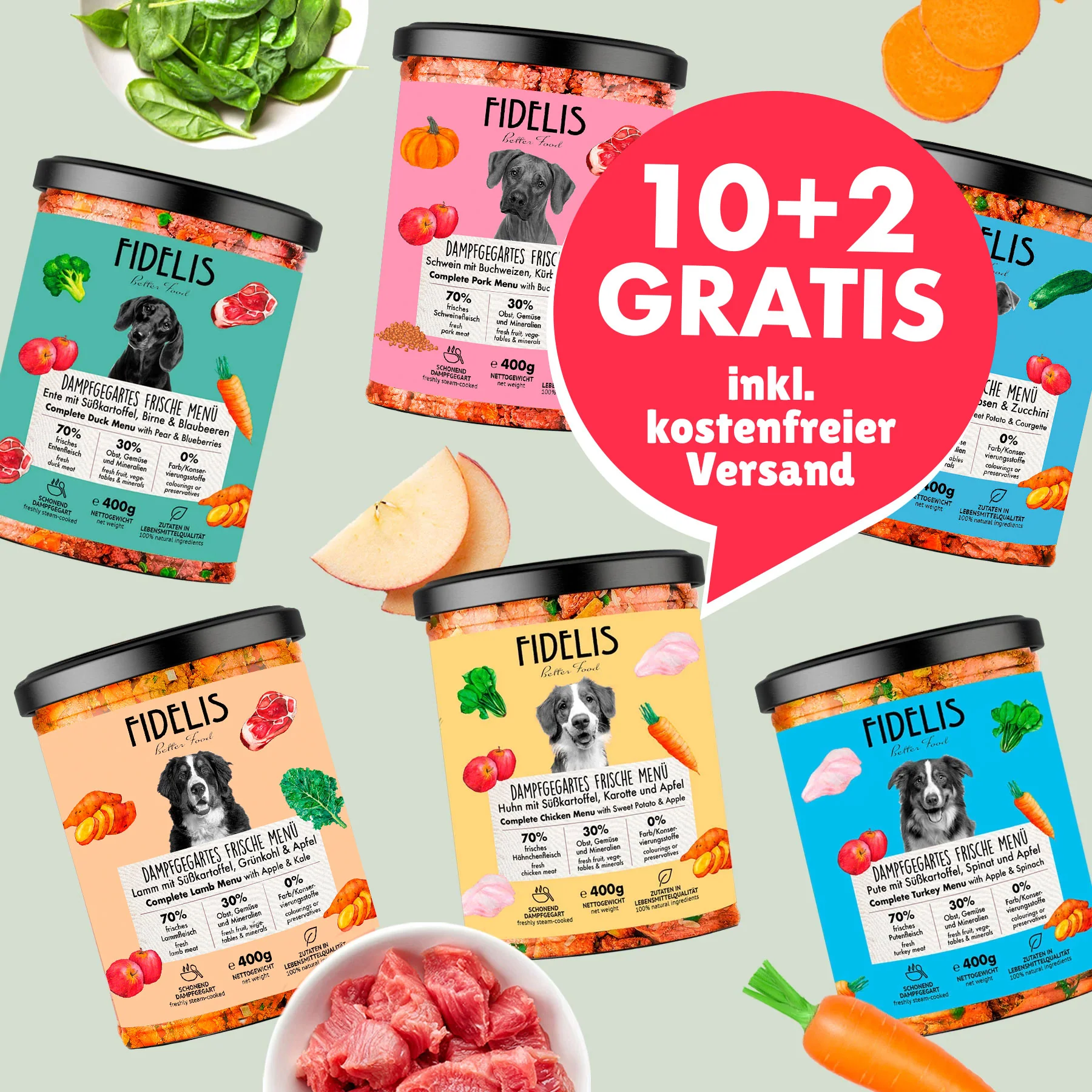 Kennenlern-Bundle: Frische Menüs im Glas (10 + 2 Gratis)
