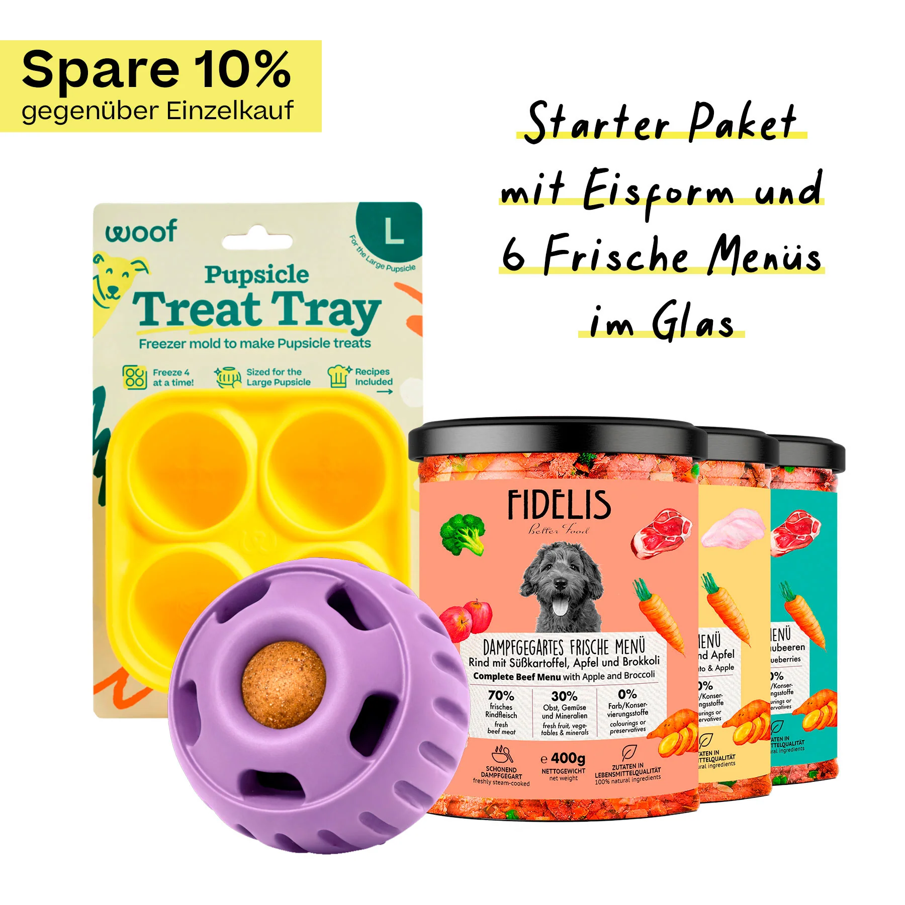 Pupsicle (lavendel, Größe L) Starter Paket