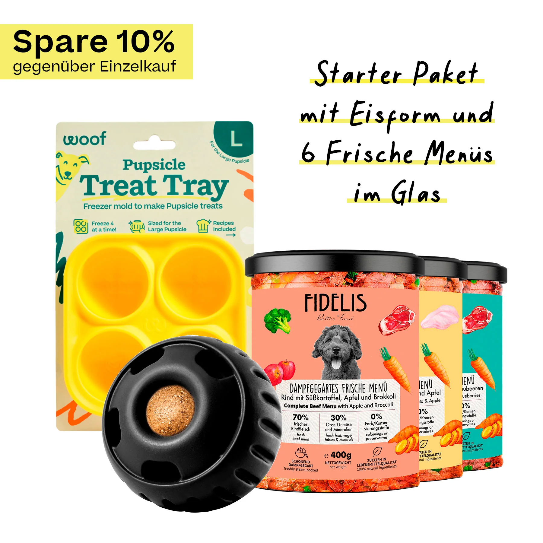 Pupsicle (schwarz, Größe L) Starter Paket